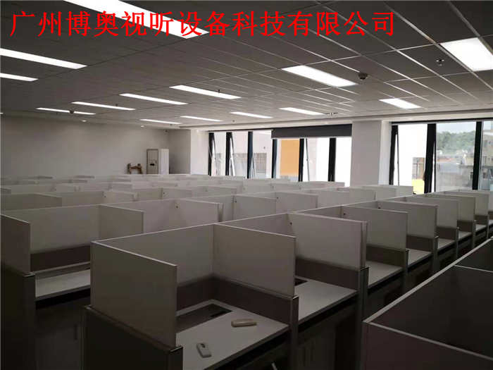 博奥标准化考场智能考试卡座电动升降式屏风电脑桌多少钱