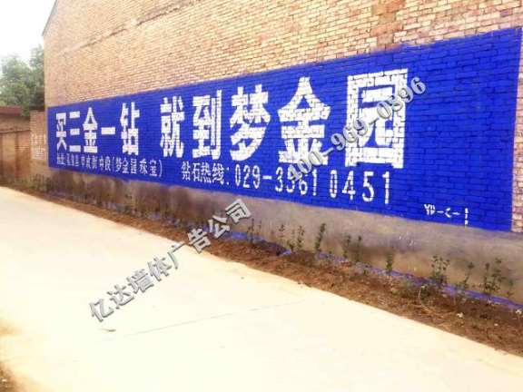 陕西墙体广告报价奋斗青春彰显本色咸阳宣传标语广告