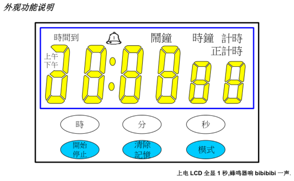 ZH-1628闹铃计时器IC正倒数计时器机芯