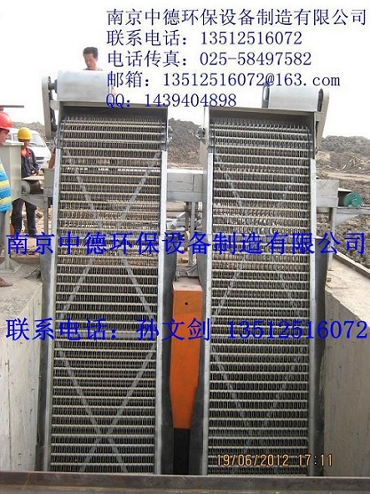 长期供应南京中德GSHZ回转式格栅除污机，机械回转格栅，机架、齿耙为304不锈钢，栅条间隙3MM——20MM不等