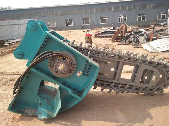 挖掘机带动的链条开沟机链条式挖沟机混凝土岩石链式开槽机器