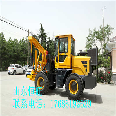 厂家直销轮式钻孔机 多功能高速公路拔桩机 恒旺公路护栏打桩机