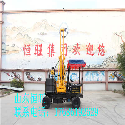 恒旺护栏打桩机 小四轮公路护栏打桩机 小四轮打拔钻一体机产地货源