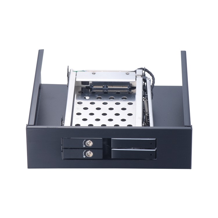 Unestech ST5524 双盘位2.5寸光驱SATA免工具内置硬盘抽取盒 铝合金带锁