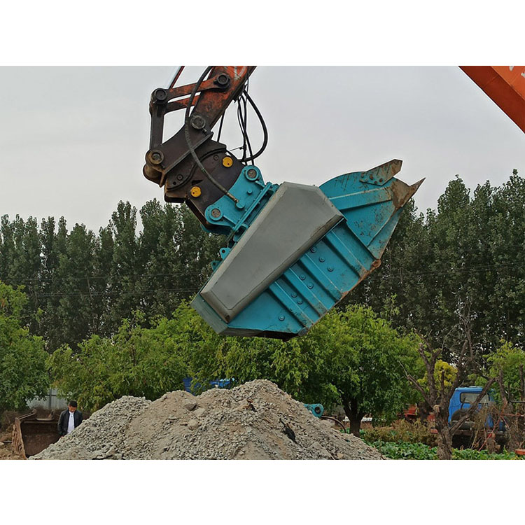 大型岩石挖机粉碎斗旋转液压单轴鄂式铲碎斗液压破碎机