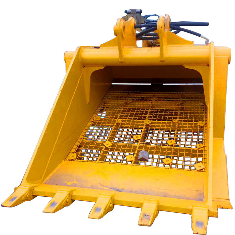 挖掘机SFP-15筛分破碎斗9-15T 挤压式粉碎斗建筑垃圾再生筛分斗