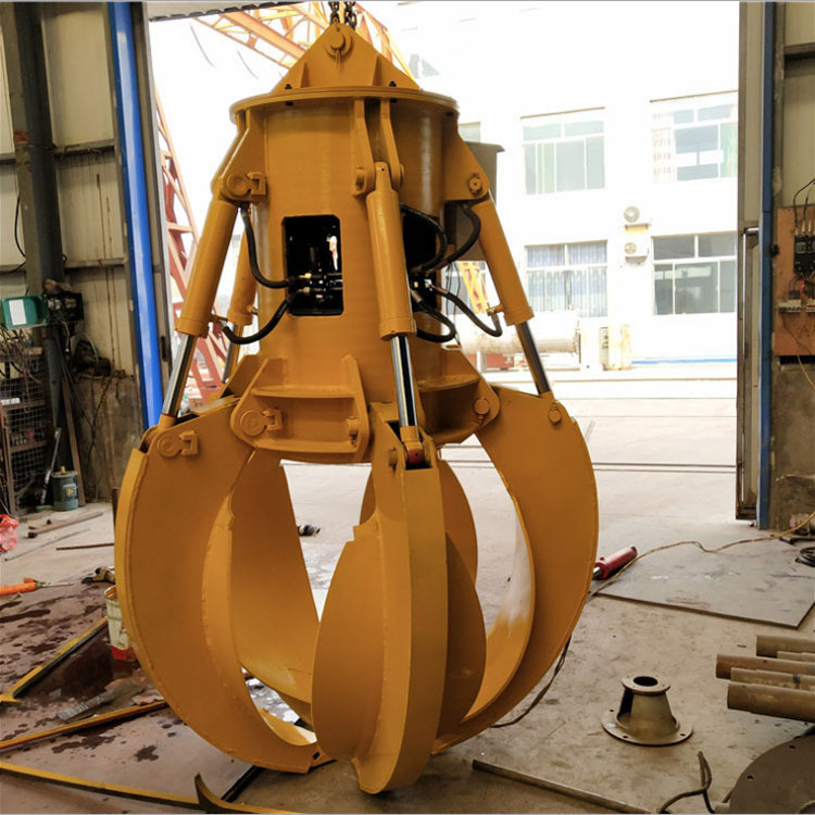 挖掘机前端属具旋转抓钢机四瓣莲花抓多瓣液压抓具抓石器