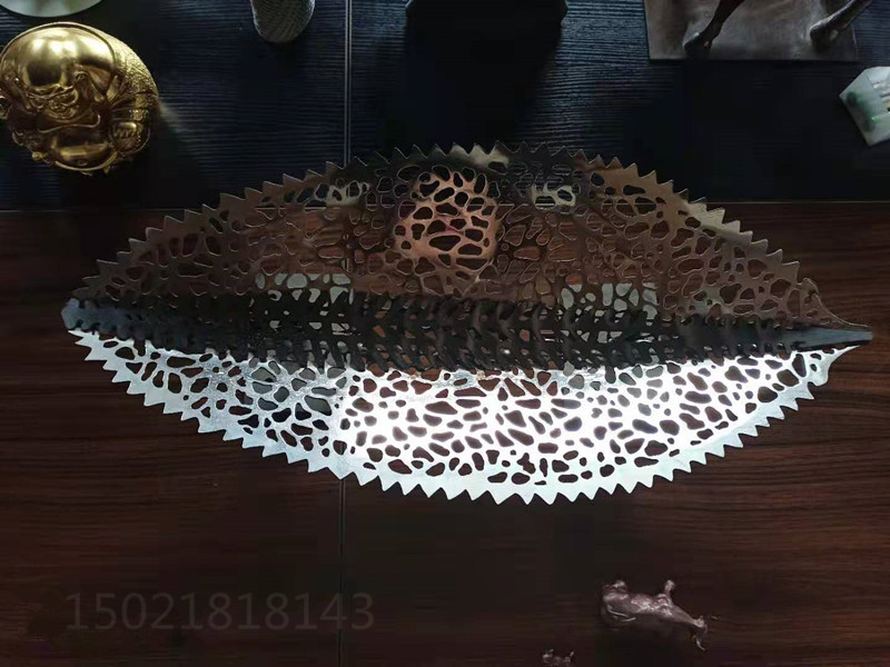 定制不锈钢树叶雕塑 售楼展示区镂空叶子雕塑装饰品