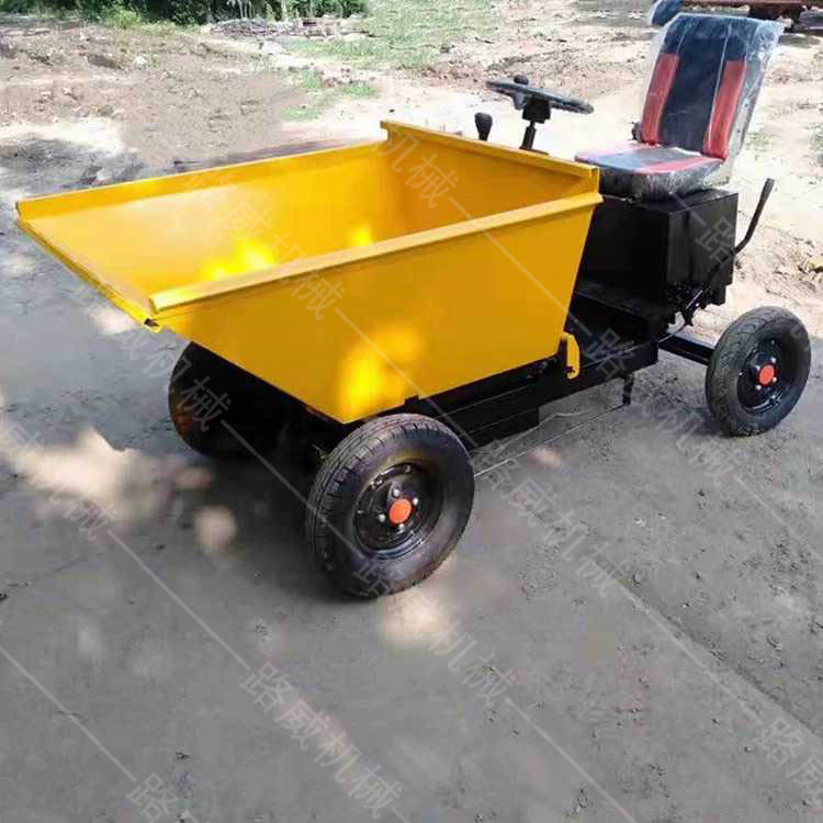 电动四轮水泥砂浆运输车 农用电动灰斗车 轻便式四轮座驾式电动翻斗车