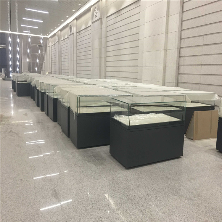 玻璃藏品柜博物馆展柜矮柜古董展柜升降金属柜-隆城博具