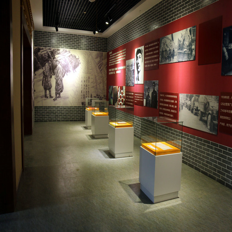 博物馆展示柜艺术品展览柜玻璃文物展柜古董字画陈列柜-隆城博具