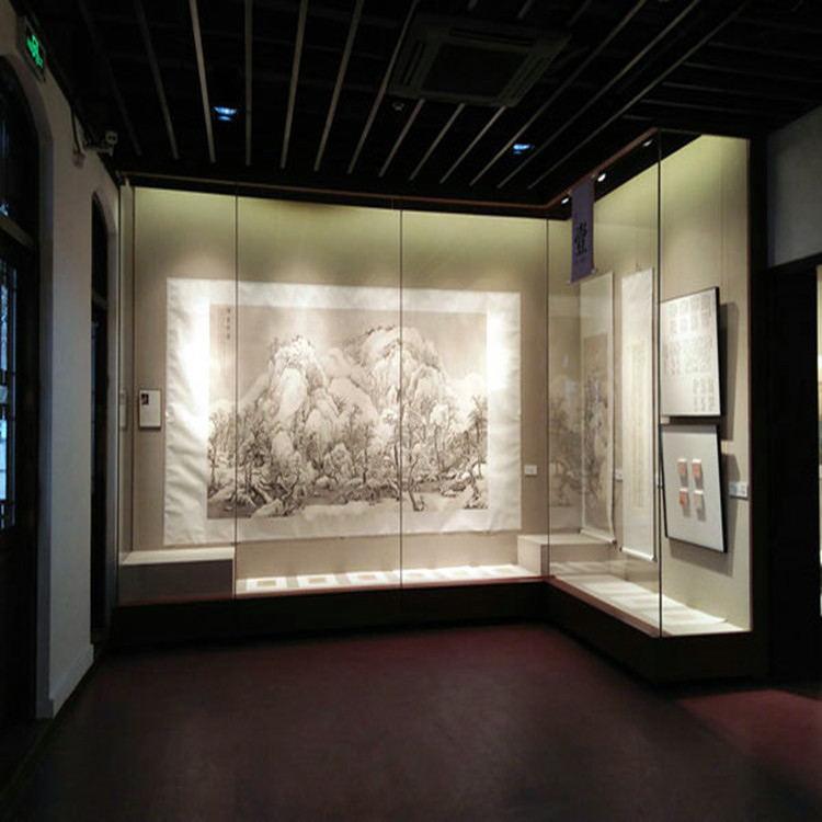 博物馆展柜美术字画展柜大学博物馆通柜遥控平移门展柜-隆城博具