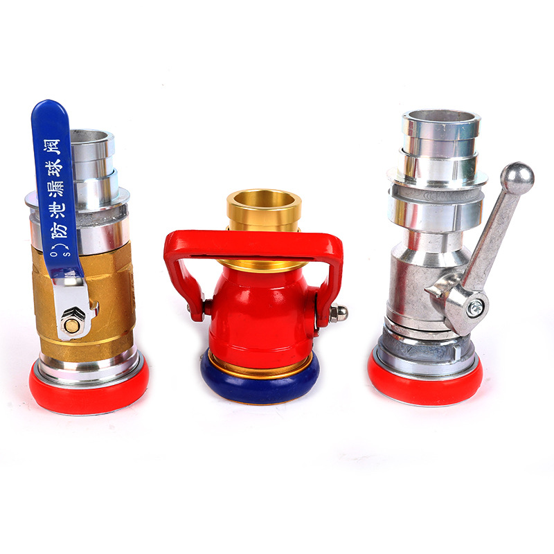 消防救援器材配件铜制止水器消防比武分水器65型中压快速止水器