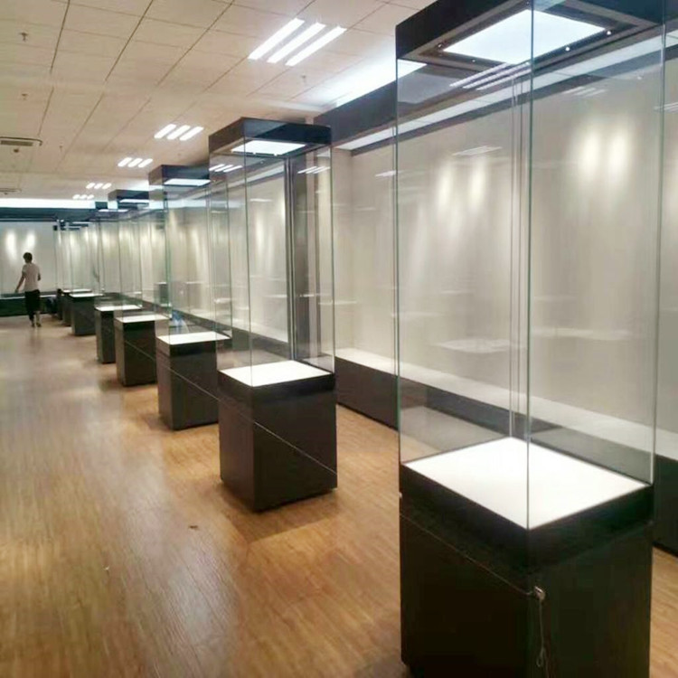 博物馆展示柜钢制古董展示柜博物馆独立柜文物展柜定制-隆城博具