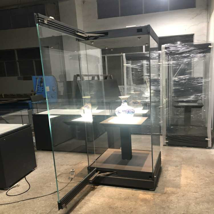 厂家定制博物馆独立柜冷轧钢板文物展柜电动开启柜-隆城博具