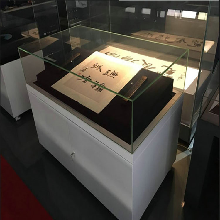惠州隆城展示博物馆展示柜冷轧钢板古玩古物平柜定制-隆城博具