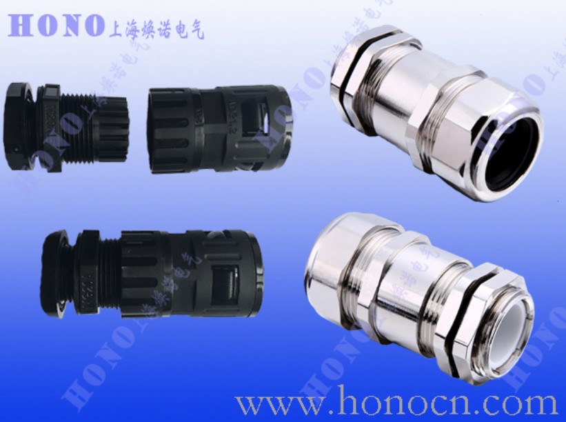 上海焕诺电气HONO塑料软管带锁紧软管接头 带锁紧尼龙快速软管直接头 塑料软管含电缆接头 黄铜镀镍拧紧式接头