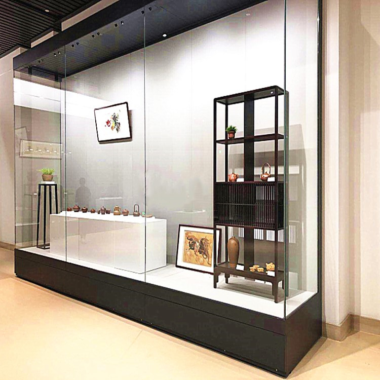 冷轧钢板烤漆沿墙柜产品展示柜玻璃柜台陈列柜