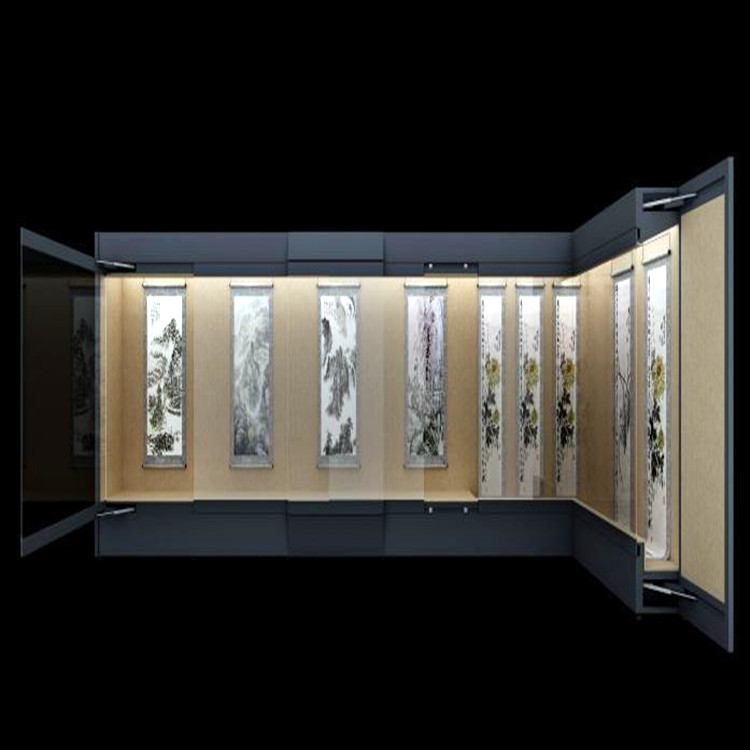 博物馆展示柜书法字画恒温恒湿展柜制作厂家-隆城博具