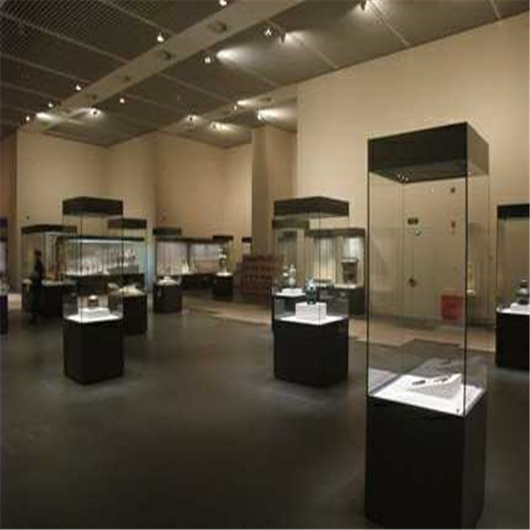 钢结构平移门博物馆展示柜古董瓷器展柜工厂制作-隆城博具