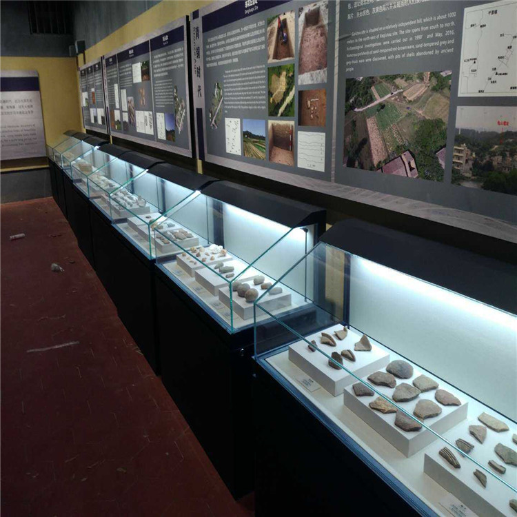 博物馆古玩展示柜古董文玩展览柜烤漆玻璃柜平柜展馆收藏柜