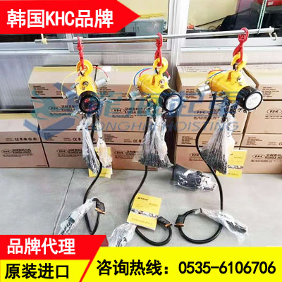 KHC气动葫芦500kg,环链气动葫芦安装在龙门吊架上使用