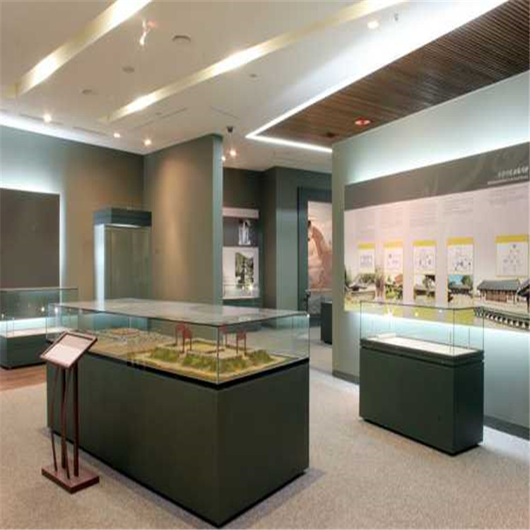 博物馆展示柜字画古董展示柜平柜定制厂家-隆成博具