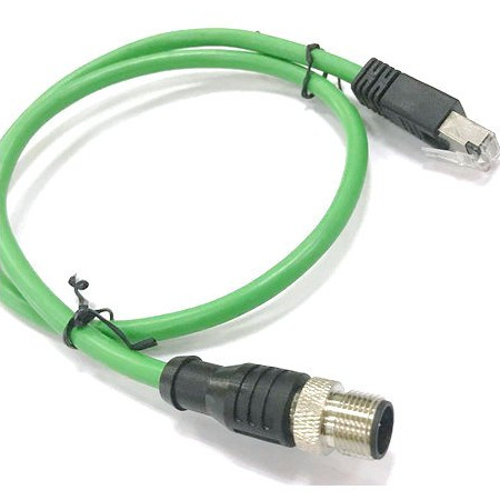 科迎法D型双端预制M12以太网连接器转RJ45