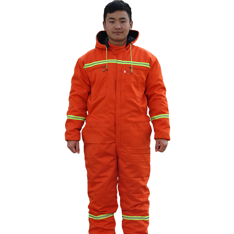 冬季防寒加厚连体工作服劳保连体棉服消防救灾连体防寒服