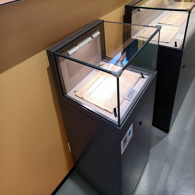 广东博物馆液压展柜文物文玩展柜电动开启平柜加工定制