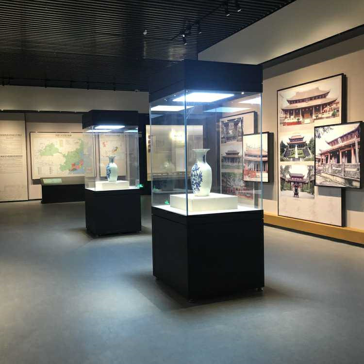 隆城展示供应博物馆独立柜艺术品展柜低反玻璃高柜加工定制