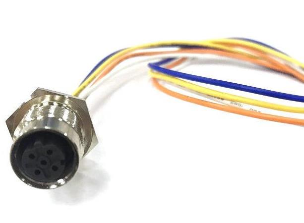 M12连接器|4孔M12板前PG9焊线式插座 D键位