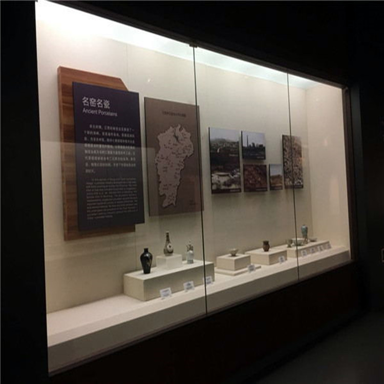  供应惠州隆城博物馆陈列沿墙柜展示柜背柜博物馆展柜