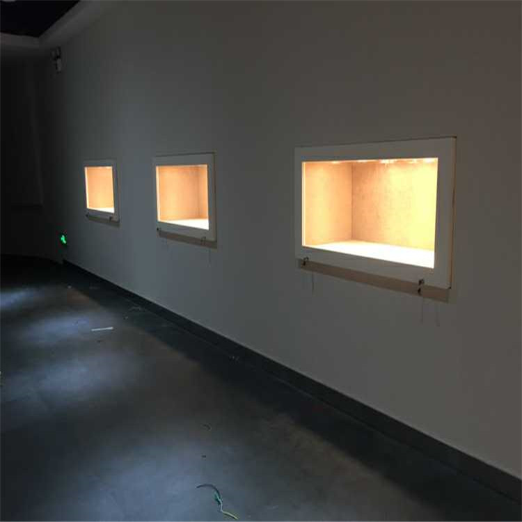 隆城展示博物馆展示柜历史质料入墙柜制作厂家