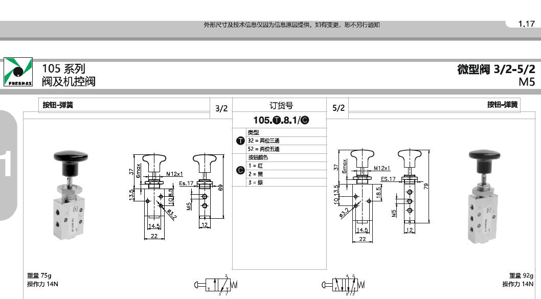 105.32.11.1  PNEUMAX机械阀