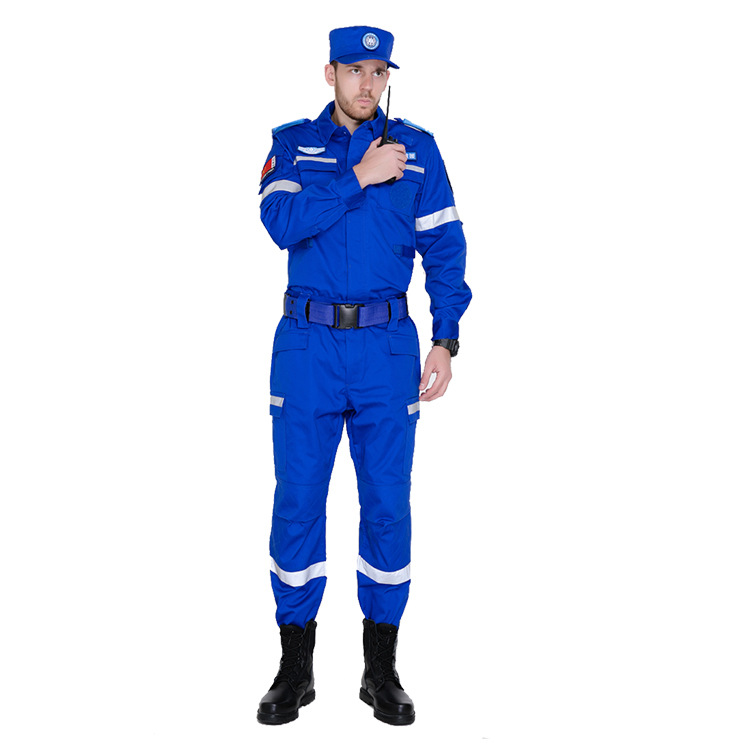 源头厂家支持定制户外应急救援春秋作战服蓝色救援工作服套装作训服