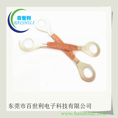 矿用石油 接地法兰静电接地线，铜编织带法兰接地线
