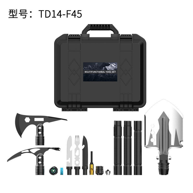 多功能破拆工具箱TD14-F5户外用品edc便携军折叠兵工铲装备