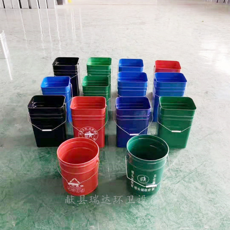 献县瑞达工业商用镀锌板环卫分类垃圾桶厂家批发定制