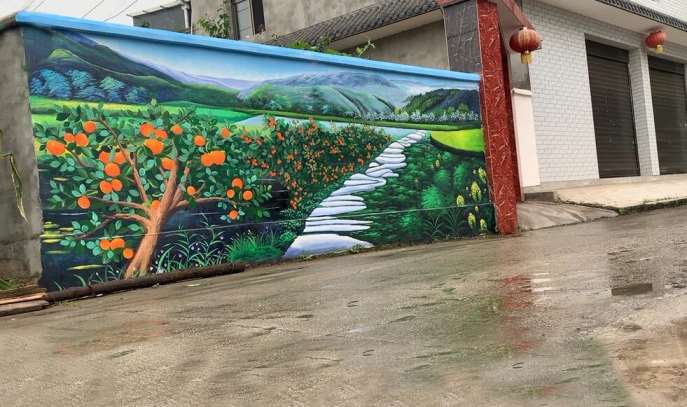 乐山彩绘壁画墙绘,乐山新农村墙面彩绘,乐山外墙彩绘
