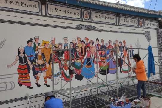 安顺篮球馆墙体彩绘墙画实实在在地惠民