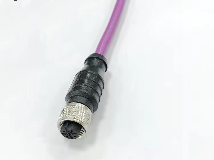​M12航空连接器4芯5芯8芯12芯信号预制一体式插头